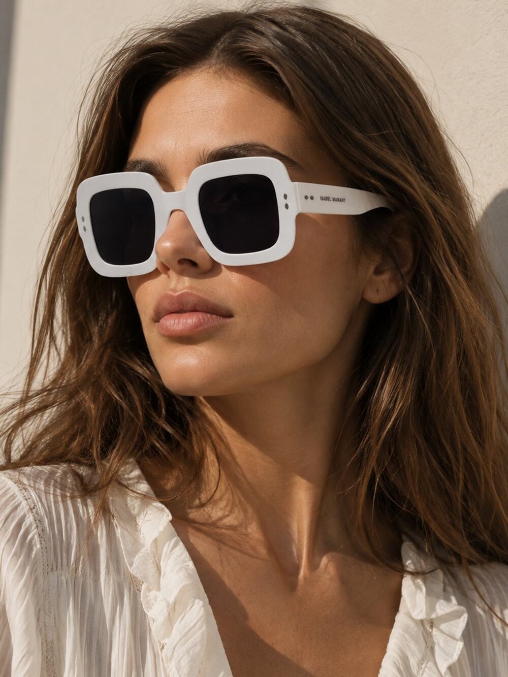 New! Isabel Marant IM0074/S 0SZJIR White Square Sunglasses, Authentic